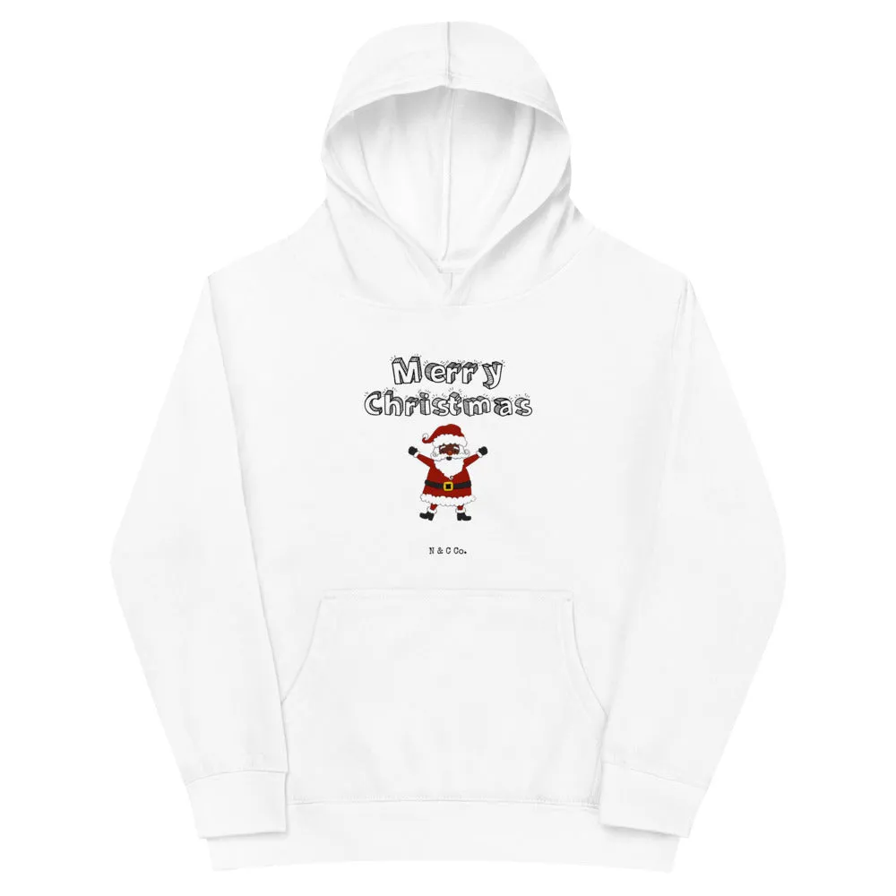 Kids Black Santa-  Fleece hoodie