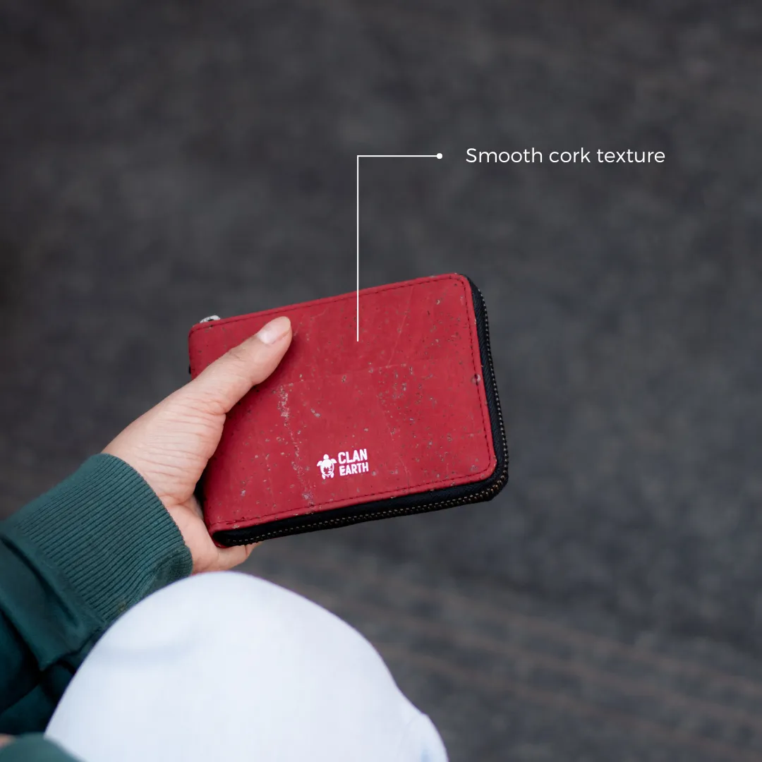 Kiwi Cork Wallet - Premium Red Cork