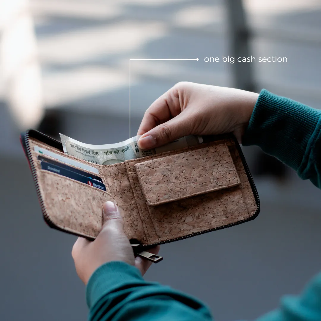Kiwi Cork Wallet - Premium Red Cork