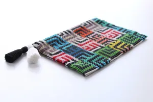 Labyrinth Glass Bead Clutch Multi