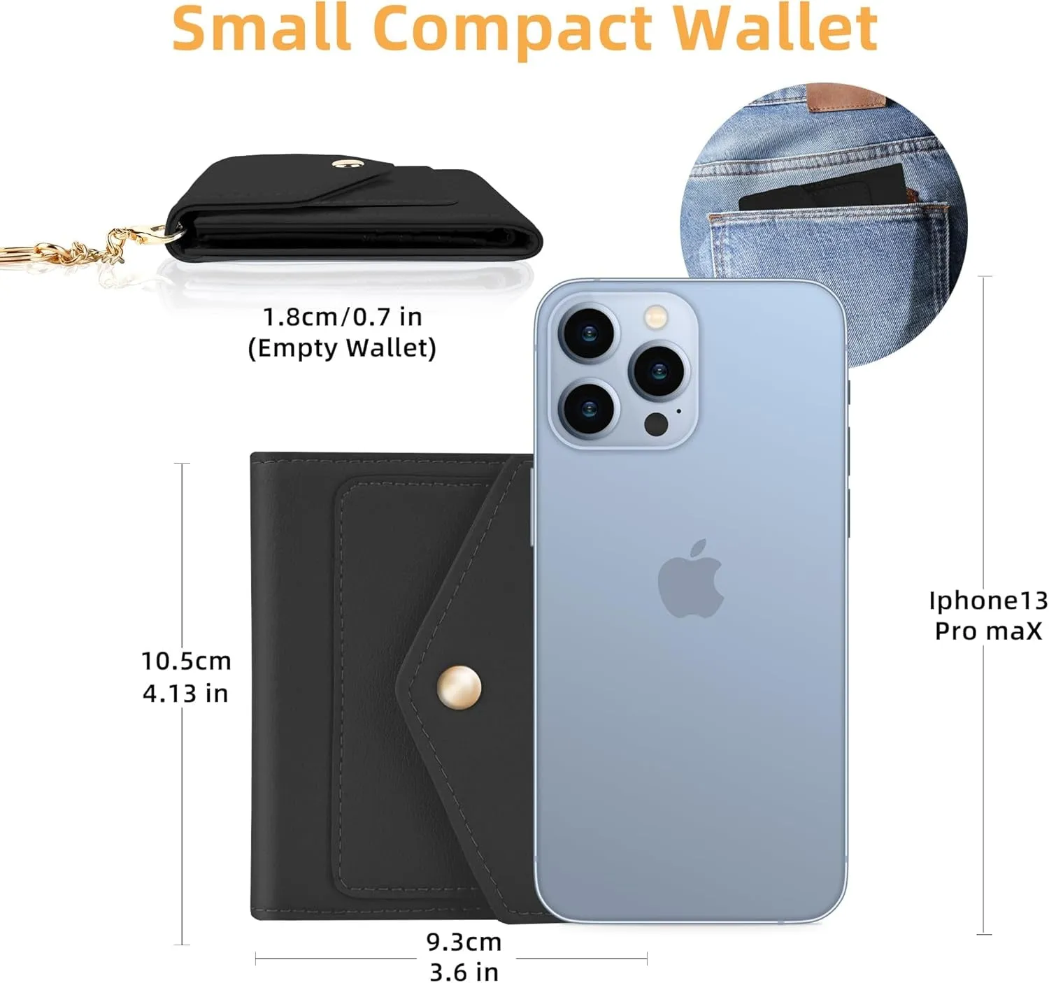 Ladies Trifold Credit Card Holder, Keychain Wallet