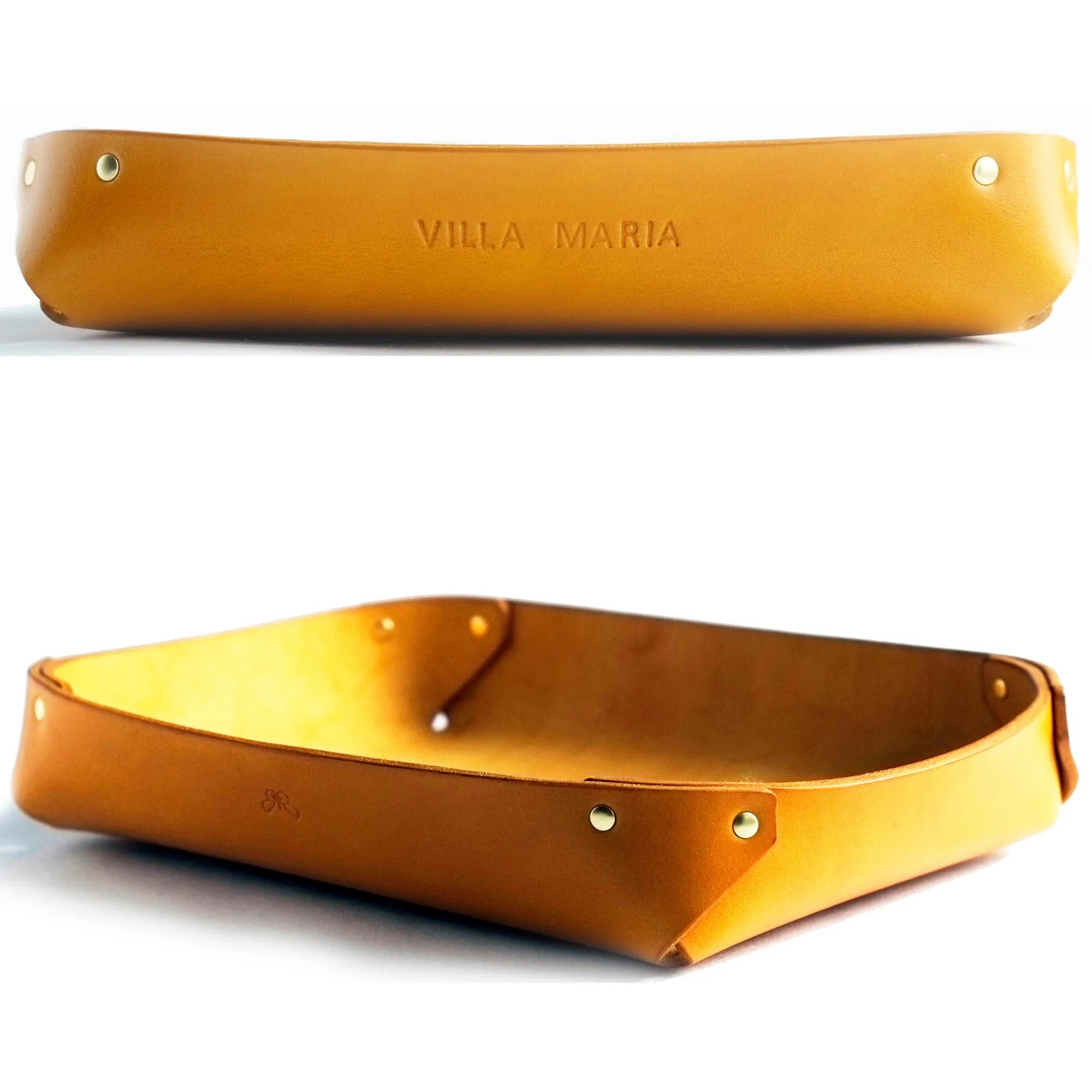 LARGE LEATHER VALET TRAY / GREEN