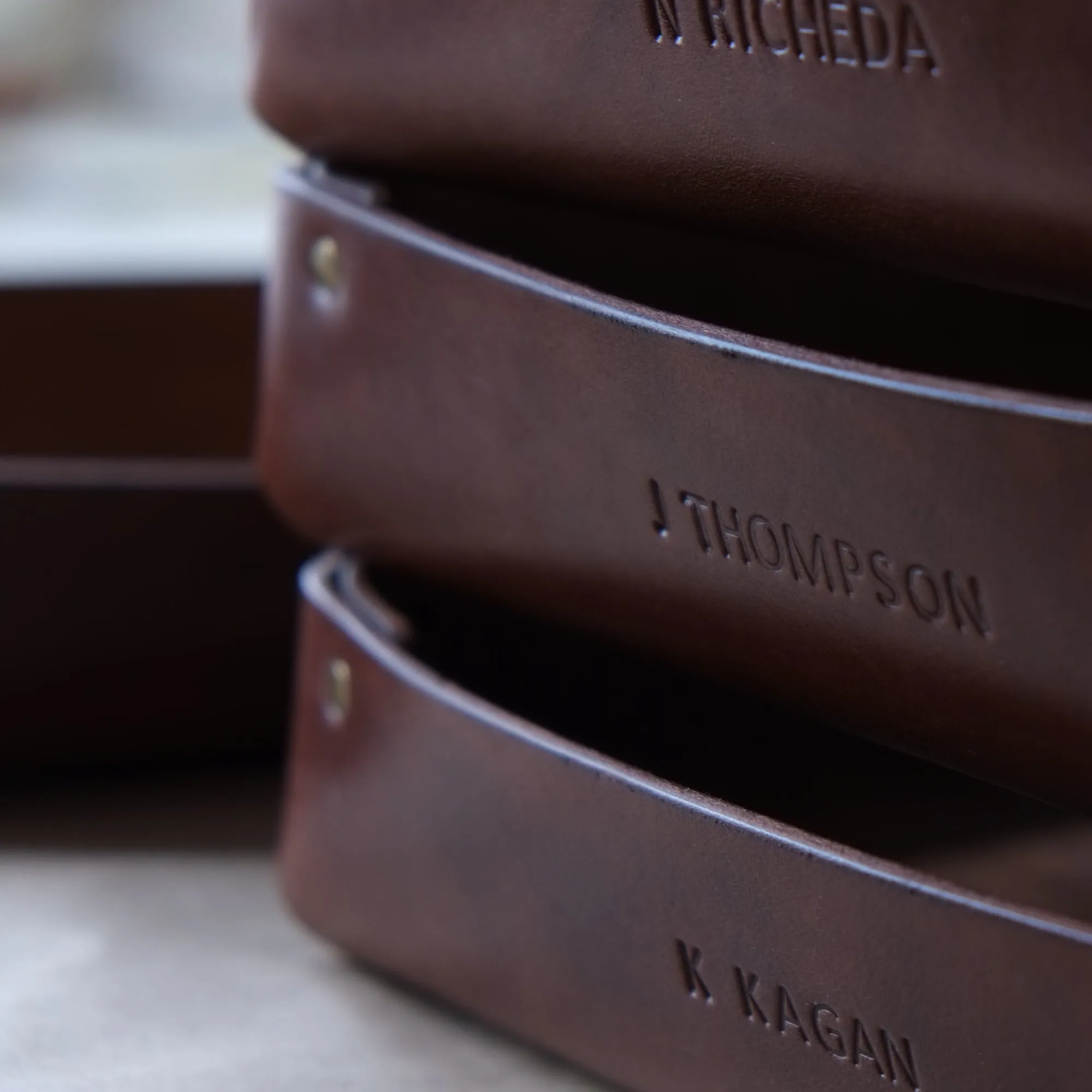 LARGE LEATHER VALET TRAY / GREEN