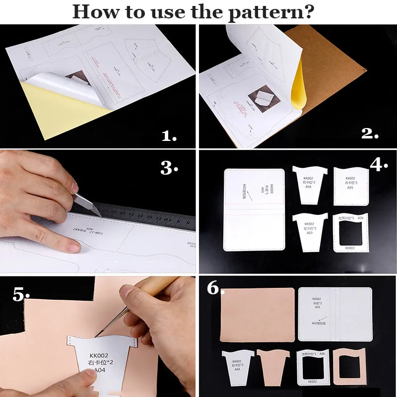 Leather Pattern Leather Billfold Wallet Pattern Womens Wallet Leather Craft Pattern Leather Templates