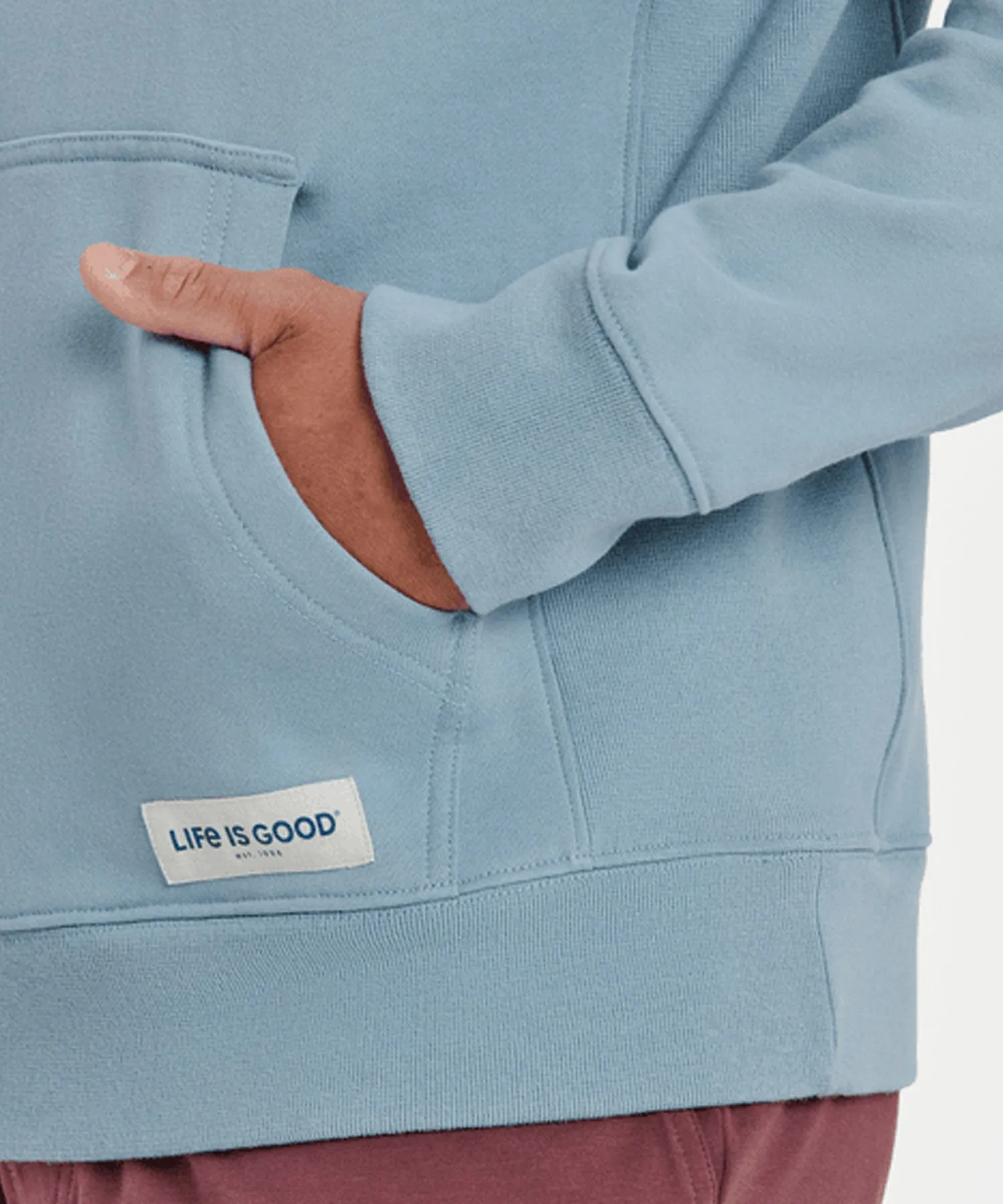 Life is Good Retro Mountains Simply True Fleece Hoodie - Smoky Blue
