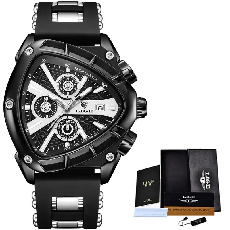 LIGE Original Luxury Men’s Waterproof Quartz Watch with Bold Dial