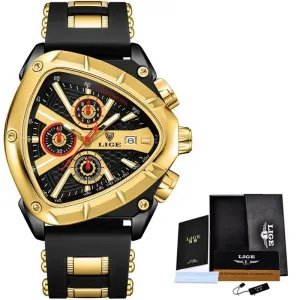 LIGE Original Luxury Men’s Waterproof Quartz Watch with Bold Dial