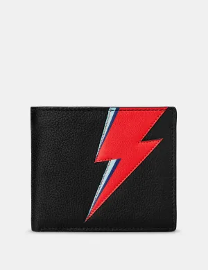 Lightning Bolt Black Leather Wallet