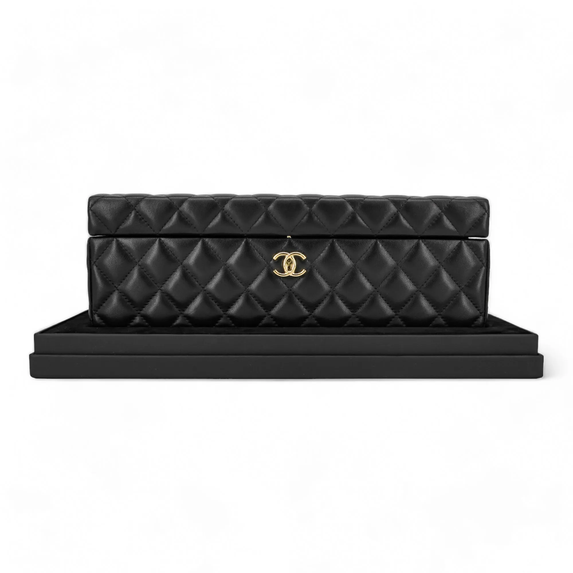 Limited Edition Black Lambskin Jewelry Box Vanity Case