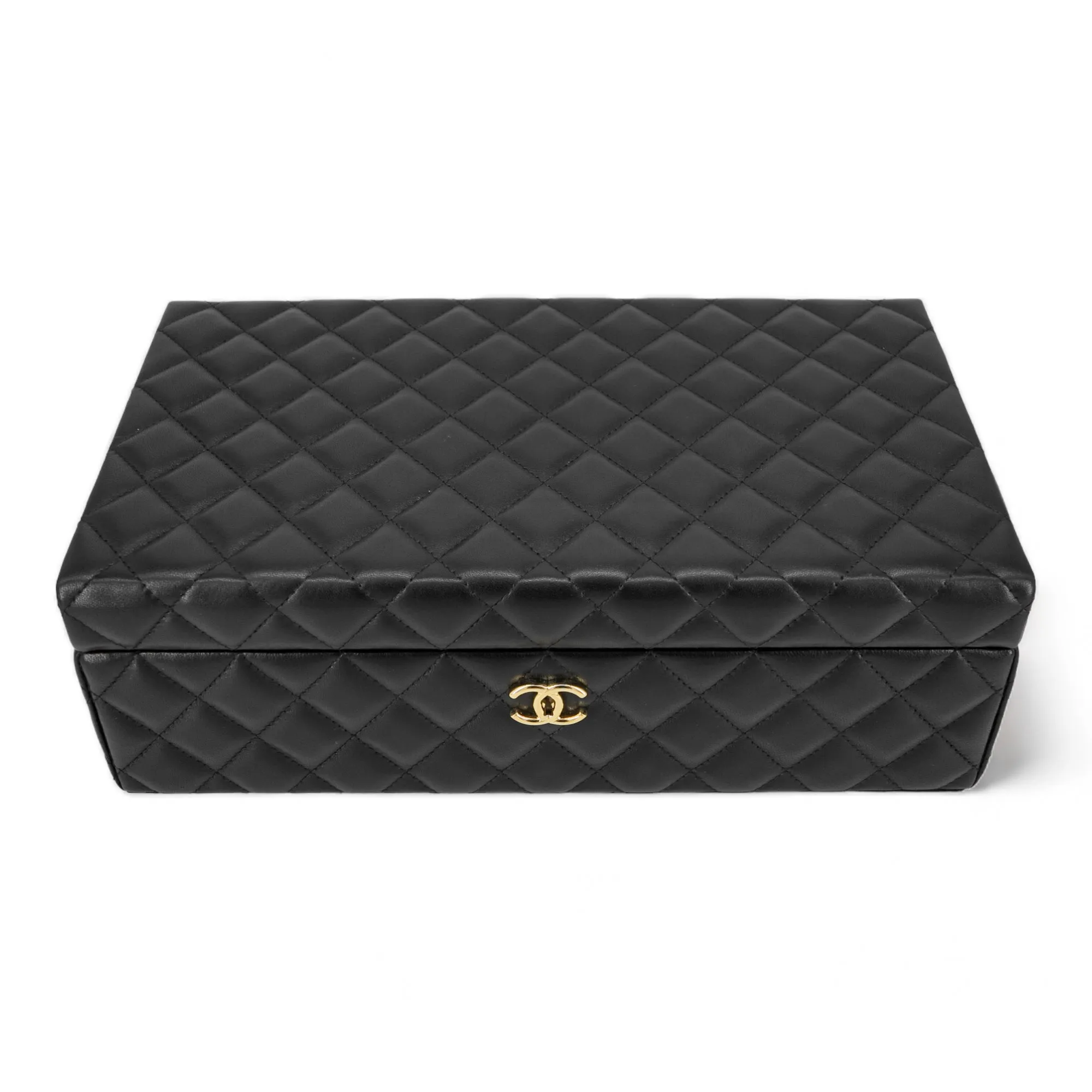 Limited Edition Black Lambskin Jewelry Box Vanity Case