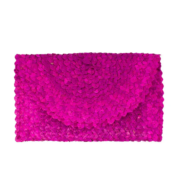 Lizzie Grass Clutch - Azalea Pink