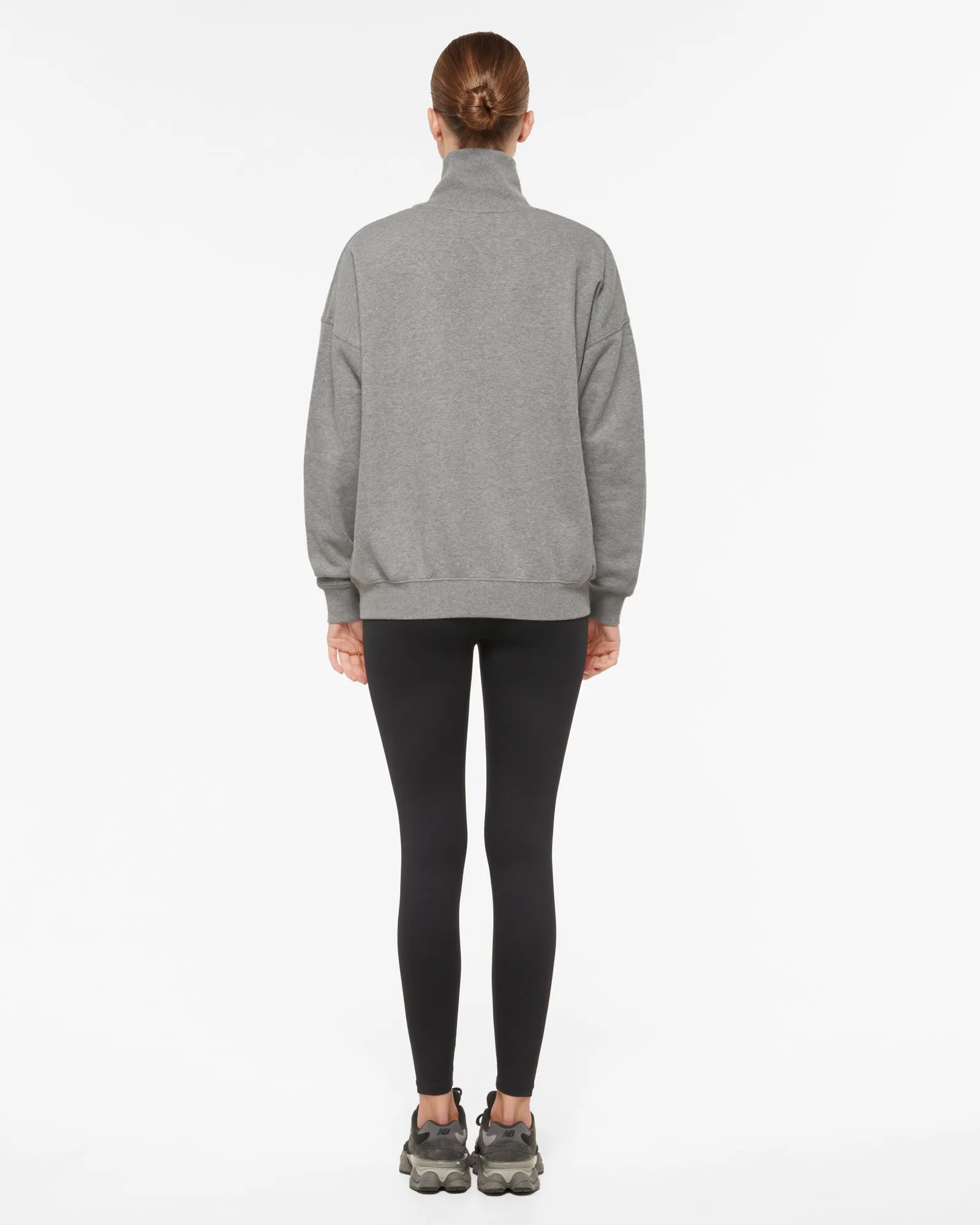 LOCKHART SIGNATURE ZIP-NECK SWEATER CHARCOAL MARLE