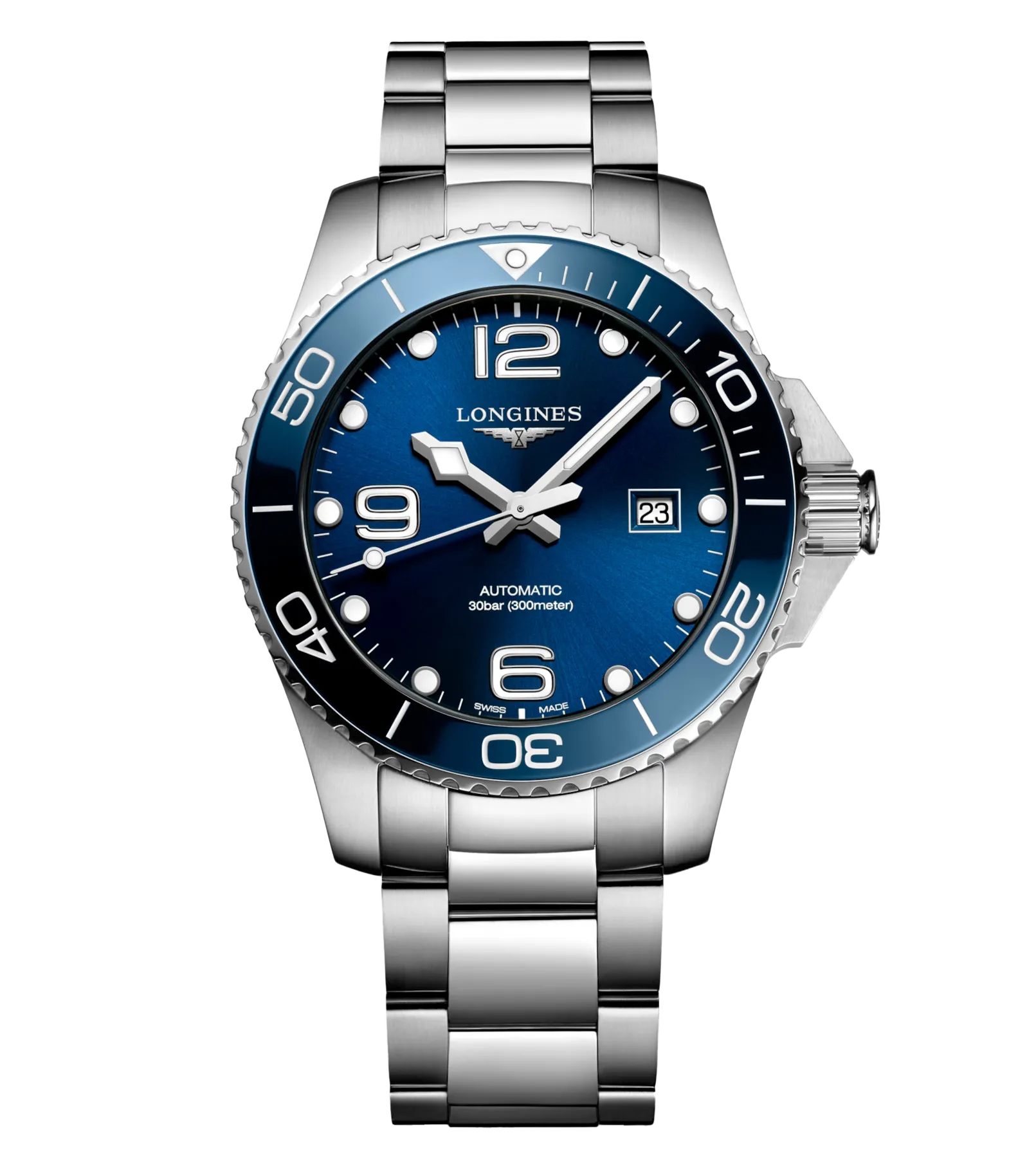 Longines Hydroconquest 43mm Watch with Sunray Blue Dial