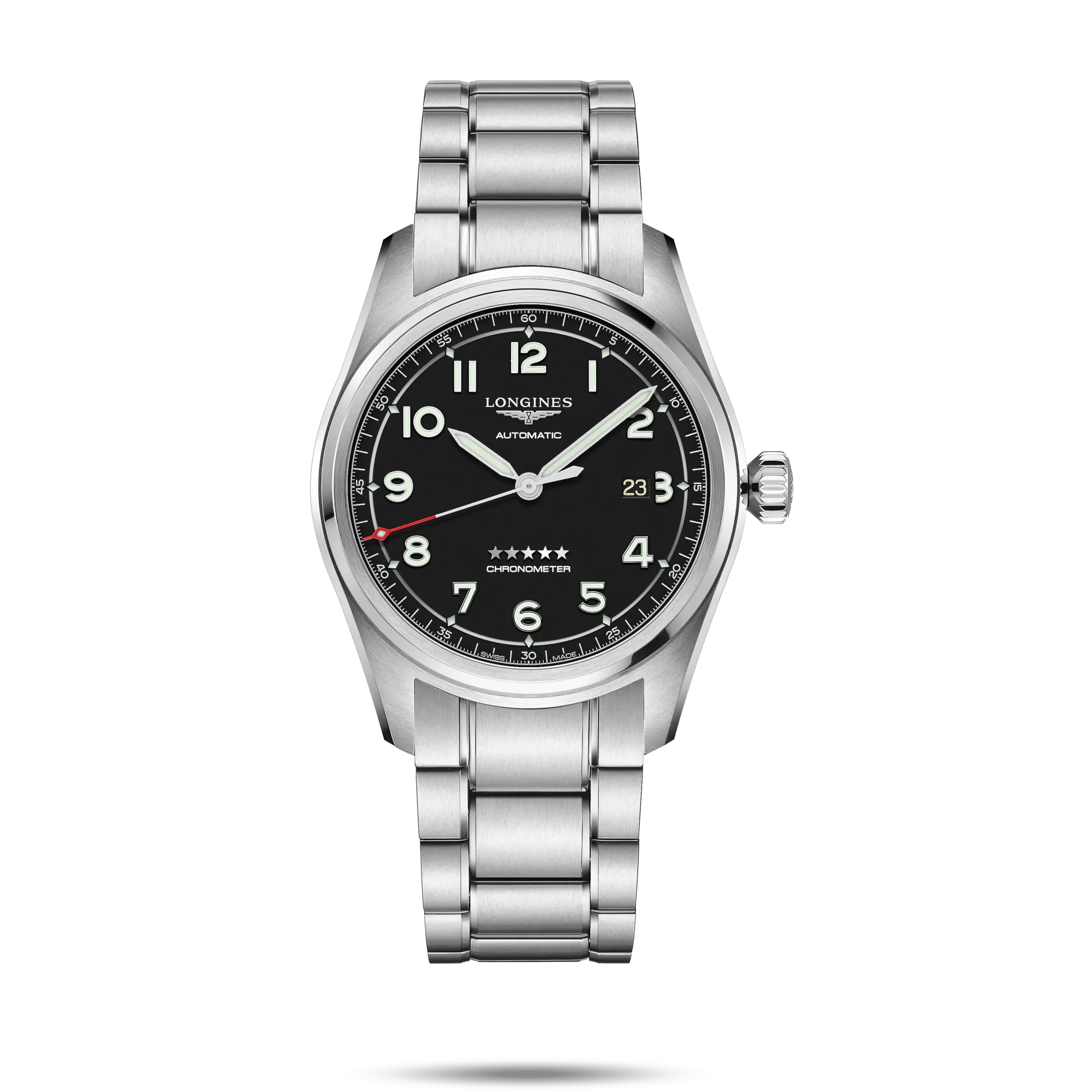 Longines Spirit 42mm Chronometer Black Dial Steel Men's Watch L38114536