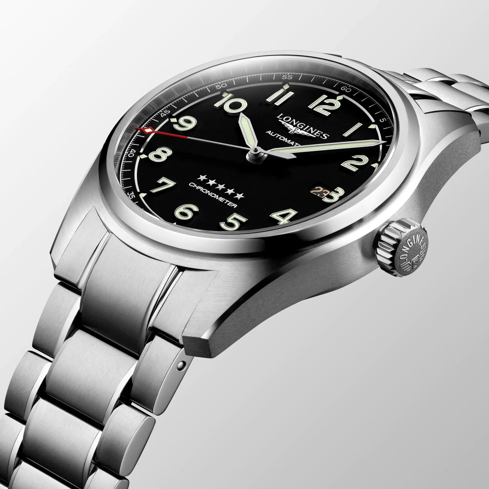Longines Spirit 42mm Chronometer Black Dial Steel Men's Watch L38114536