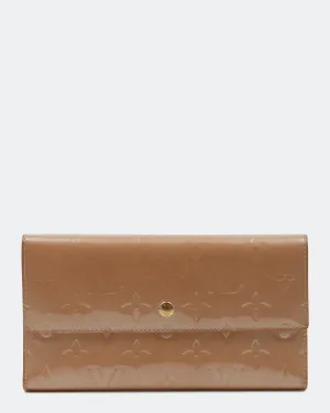 Louis Vuitton Beige Vernis Monogram Patent Leather Flap Wallet