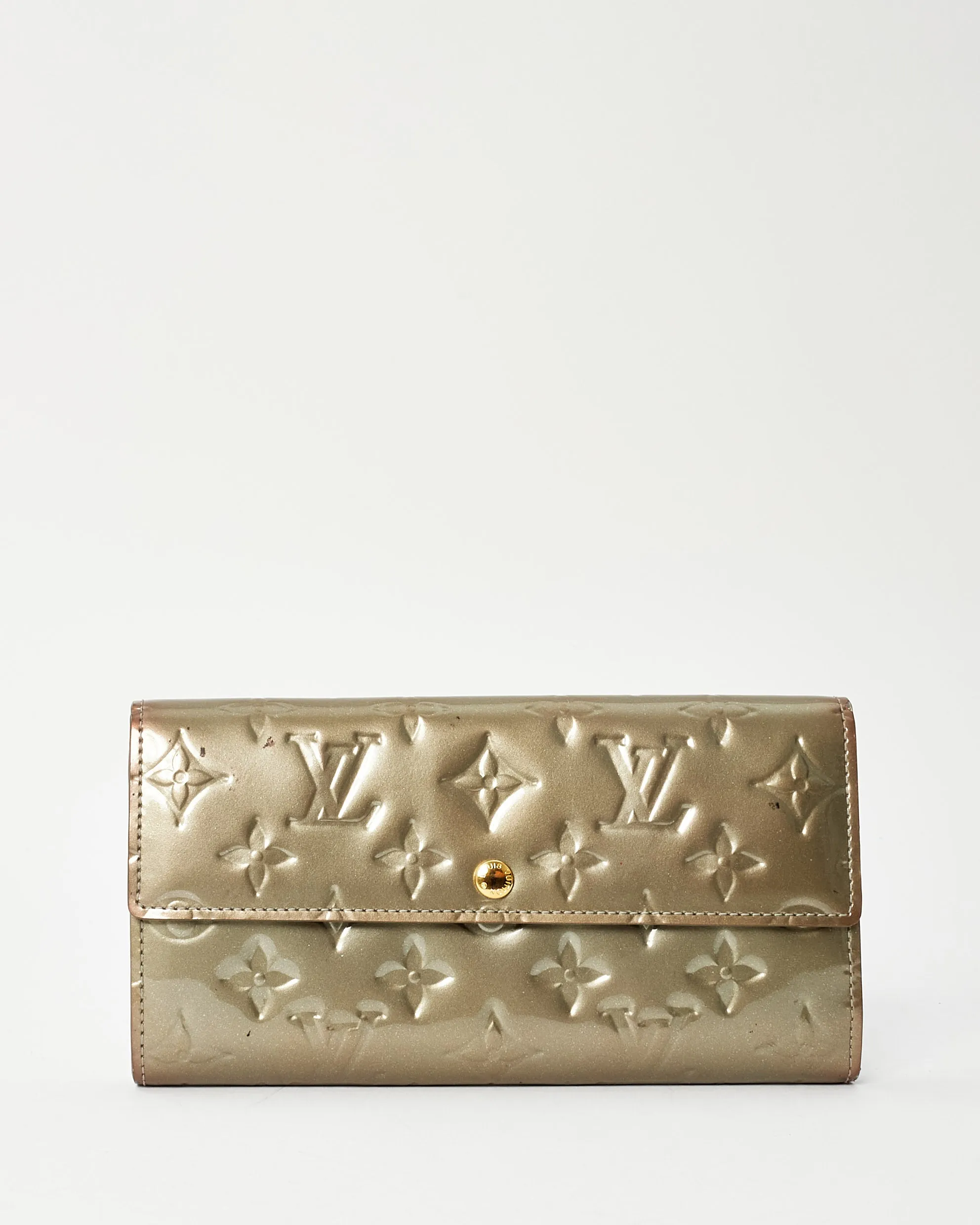 Louis Vuitton Grey Monogram Vernis Patent Leather Sarah Wallet