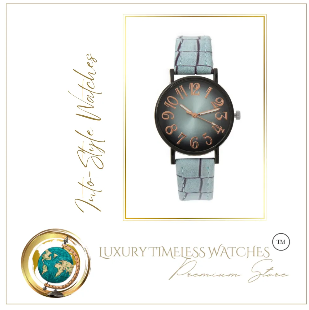 Luxury Stylish Quartz Watches Powder Blue