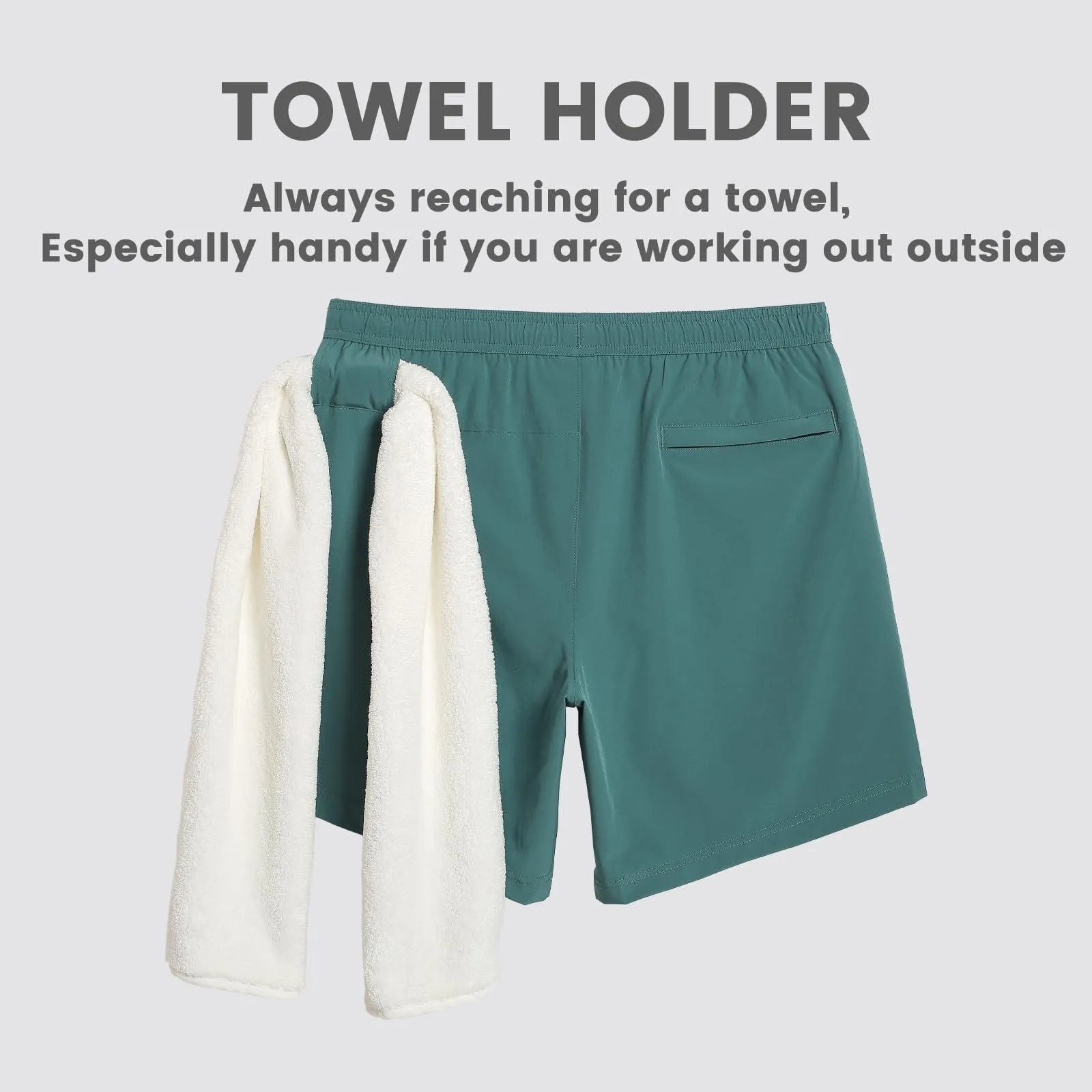 maamgic Gym Shorts for Men 7 inch Inseam with Liner Stretch 2 in 1 Workout Shorts Men Quick Dry Athletic Running Shorts Ivy Green