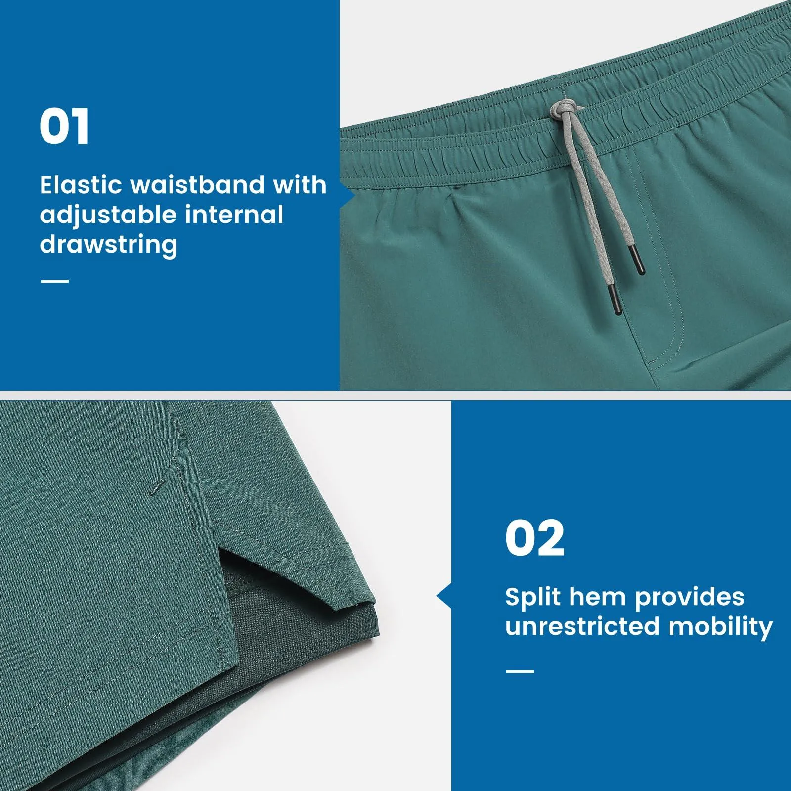 maamgic Gym Shorts for Men 7 inch Inseam with Liner Stretch 2 in 1 Workout Shorts Men Quick Dry Athletic Running Shorts Ivy Green