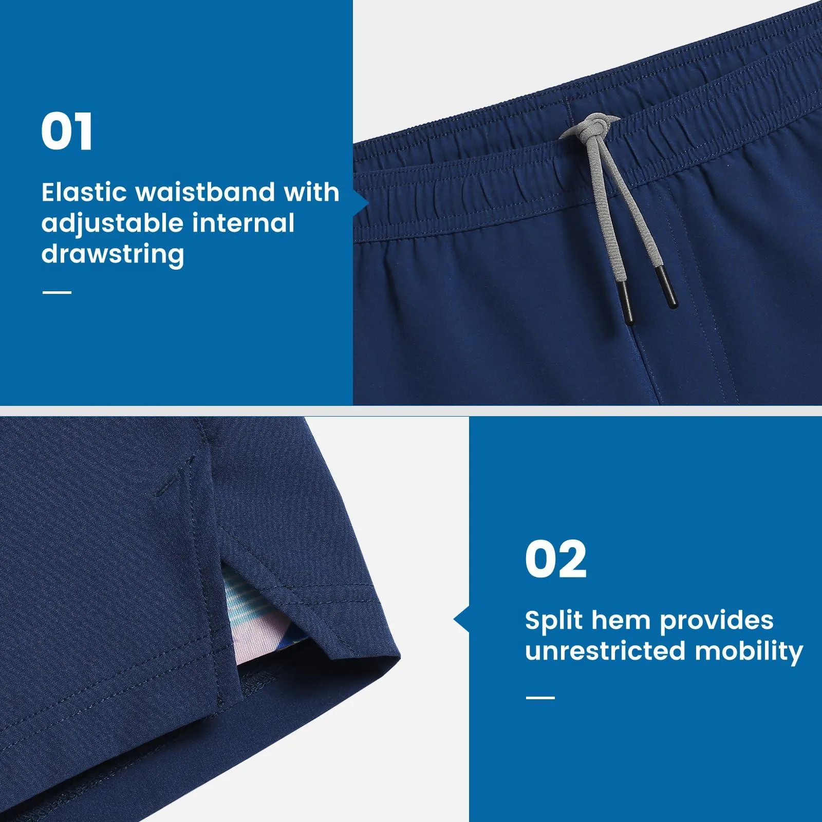 maamgic Gym Shorts for Men 7 inch Inseam with Liner Stretch 2 in 6 Workout Shorts Men Quick Dry Athletic Running Shorts