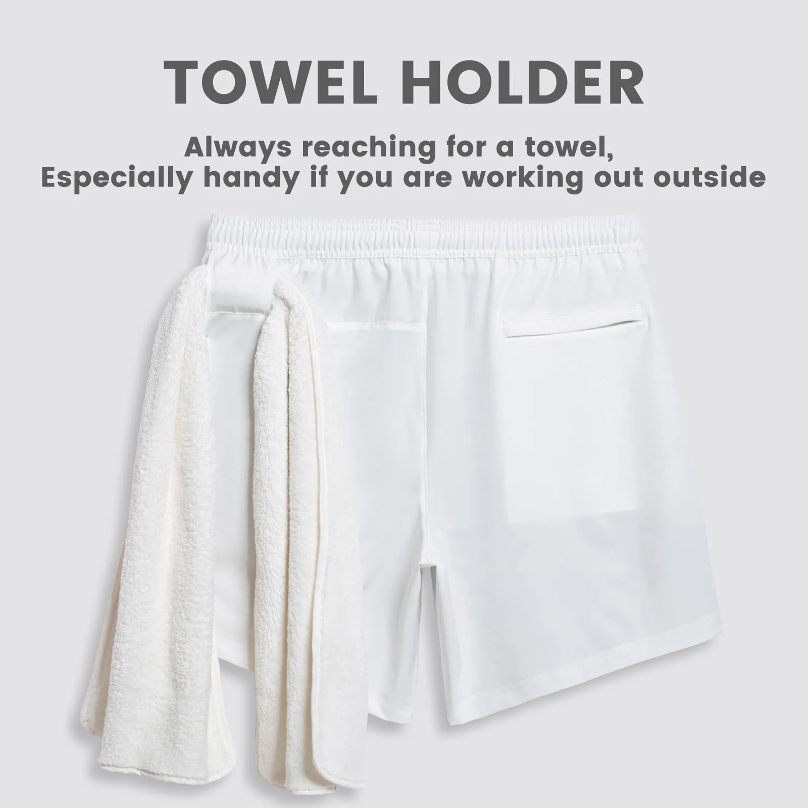 maamgic Gym Shorts for Men 7 inch with Liner Stretch 2 in 1 Workout Shorts Men Quick Dry Athletic Shorts White Large