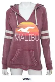 MALIBU SWEATS The Sunset Collection | Ocean Drive Super Soft Fleece & Burnout Fleece Sweatshirts Zip up and Pullover Hoodies