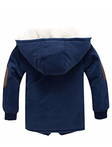 Mallimoda Boys' Parka Jacket, Hooded Fleece Coat.