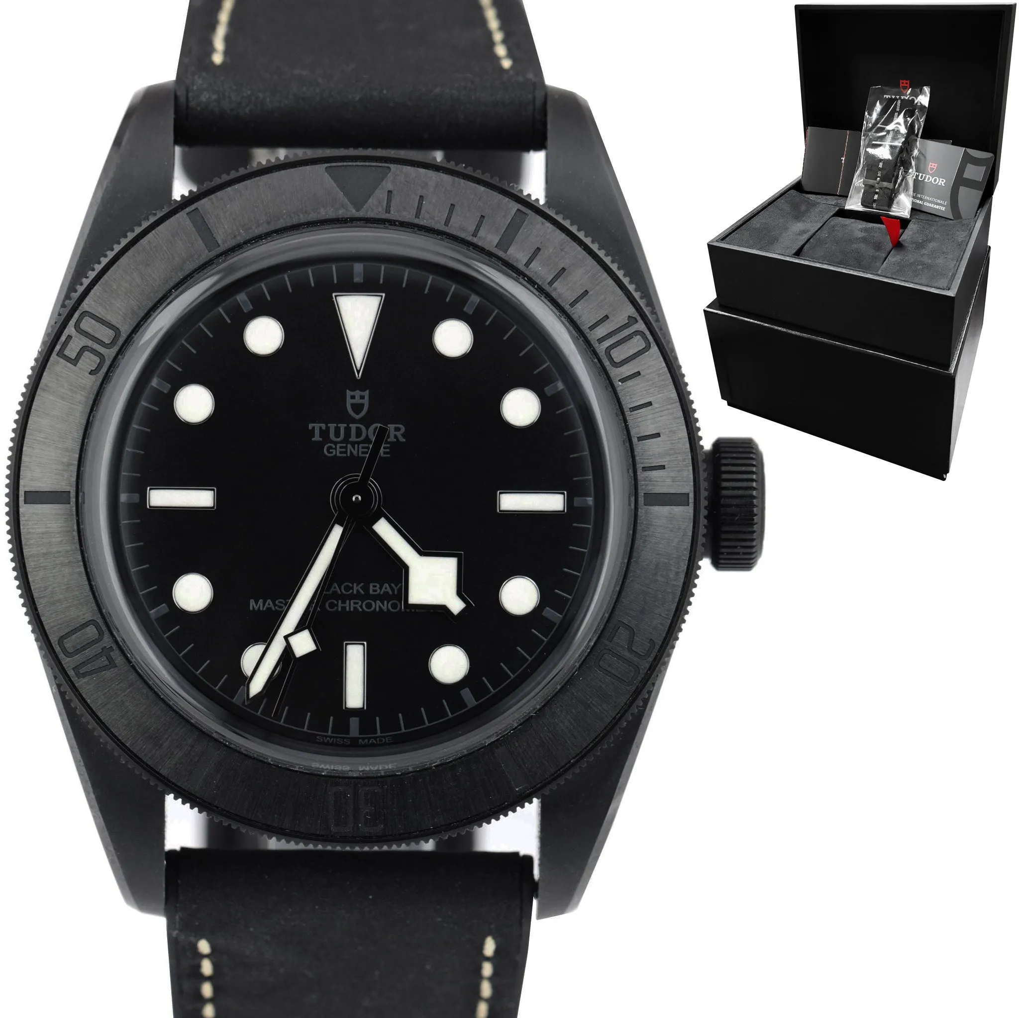 MARCH 2022 Tudor Black Bay Heritage 41mm Ceramic Black Stainless Watch 79210 CNU