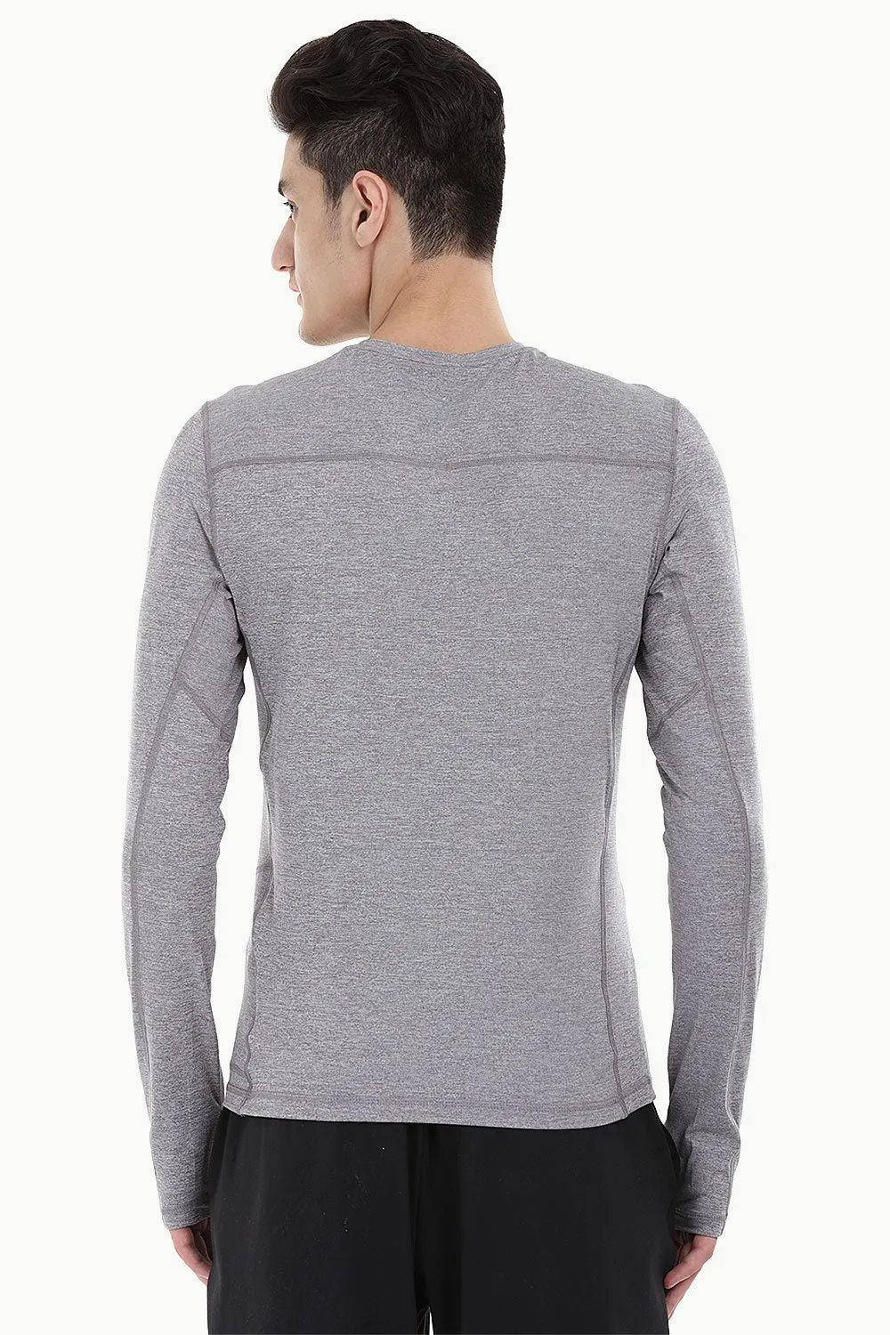 Melange Performance Wear Stretch Tee With Thumb Hole