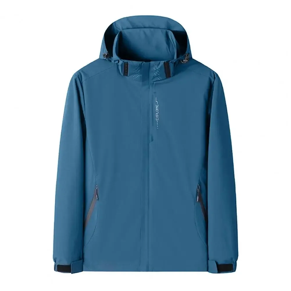 Men Hooded Jackets Waterproof Solid Color Streetwear Spring Autumn Loose Hoodies Bomber Coats Sports Jackets for men chaquetas
