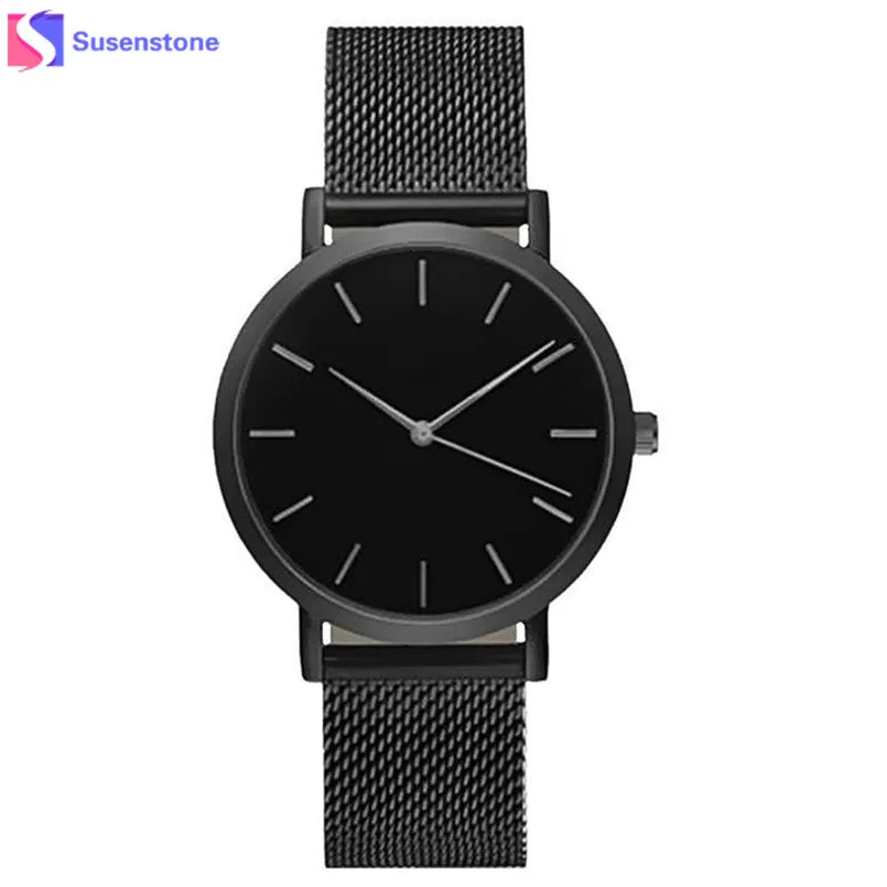 Men Women Fashion Stainless Steel Strap Analog Quartz Wrist Watch Luxury Simple Style Designed Bracelet Watches Women Clock