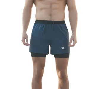 Men's Faux Two-piece Drawstring Quick-drying Sports Shorts