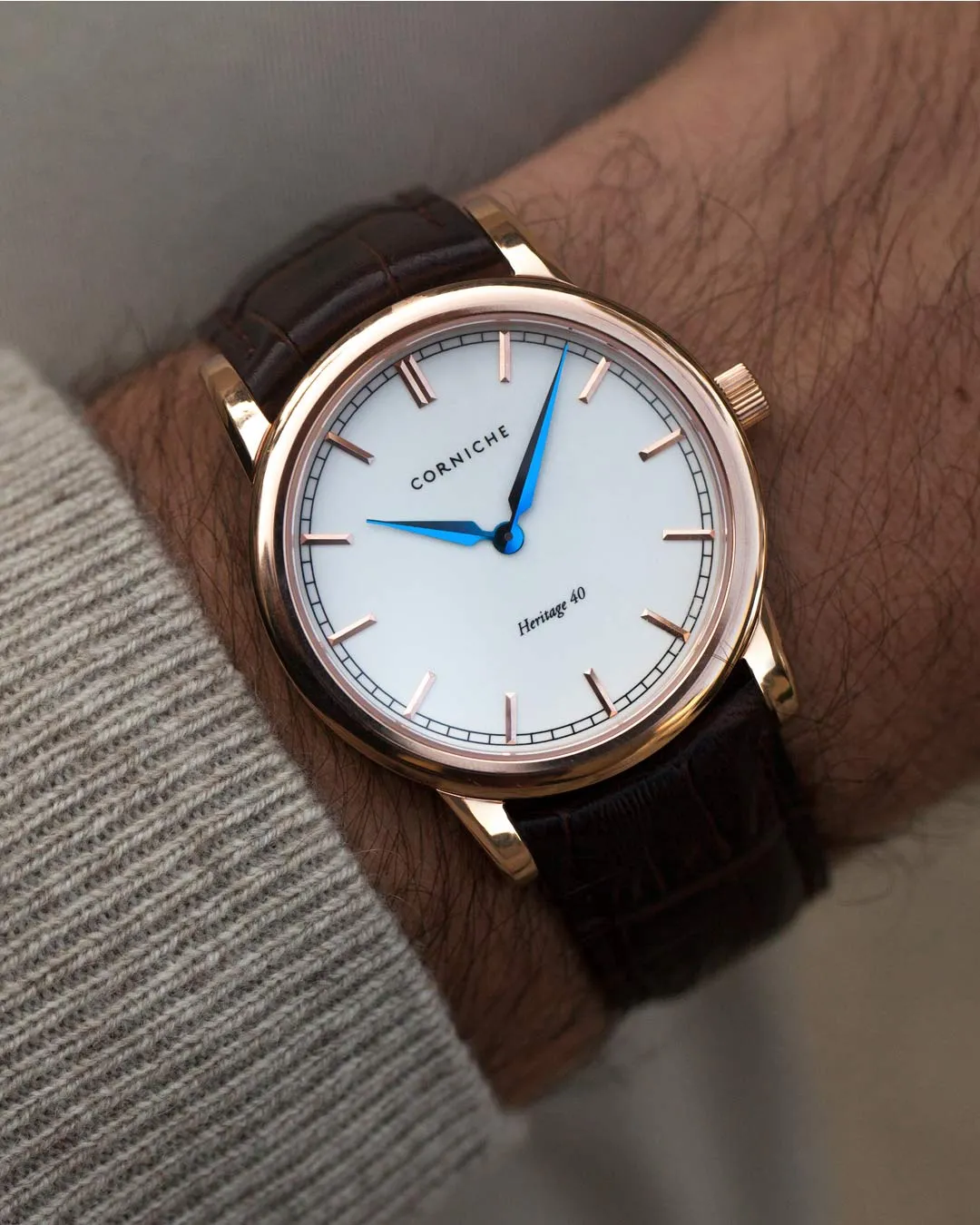 Men’s Heritage 40 Rose Gold with White Dial