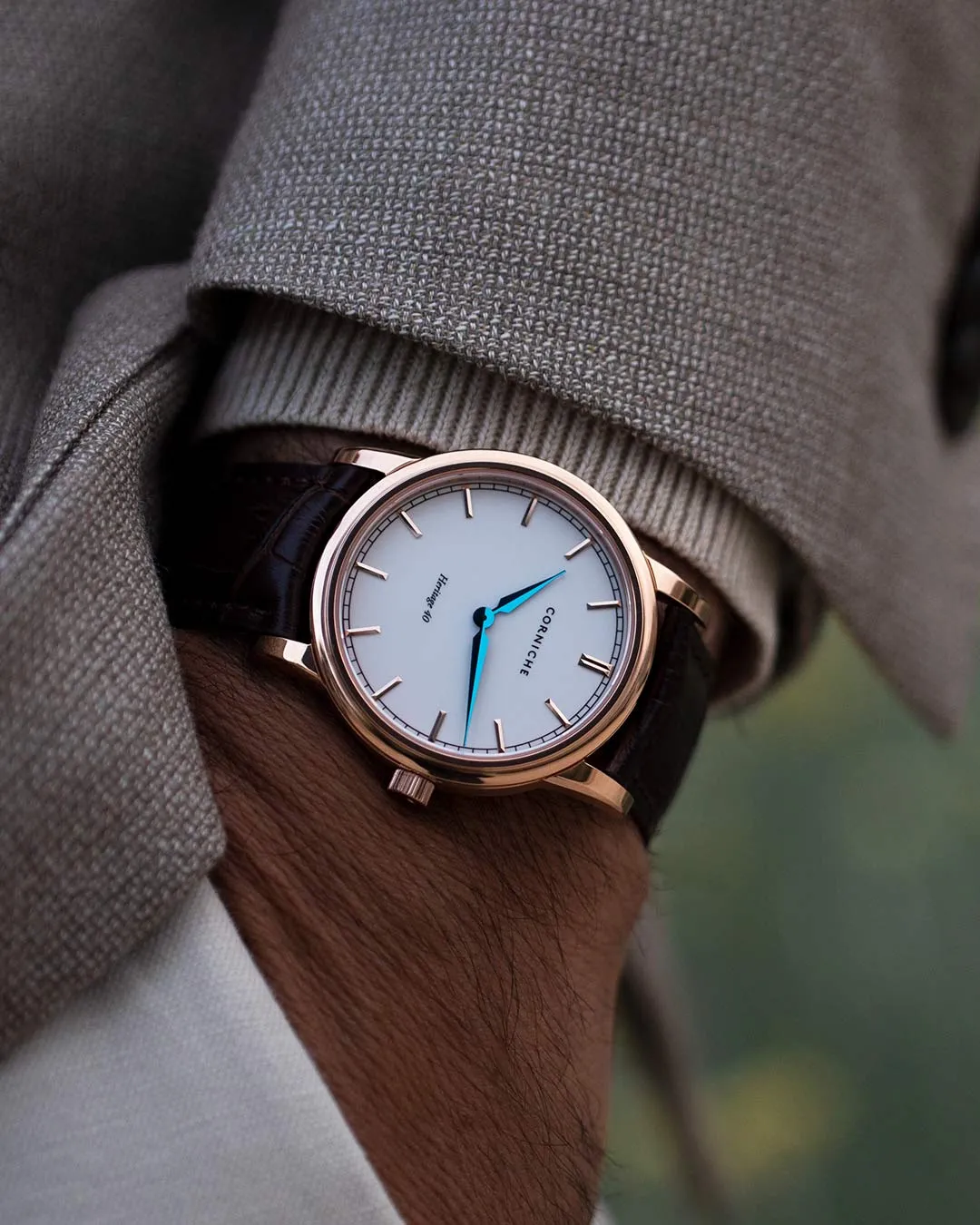 Men’s Heritage 40 Rose Gold with White Dial