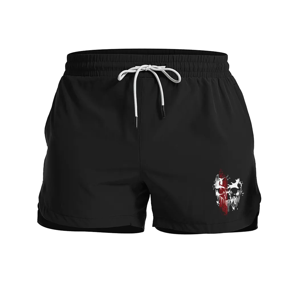 Men's Quick Dry Skull Graphic Shorts