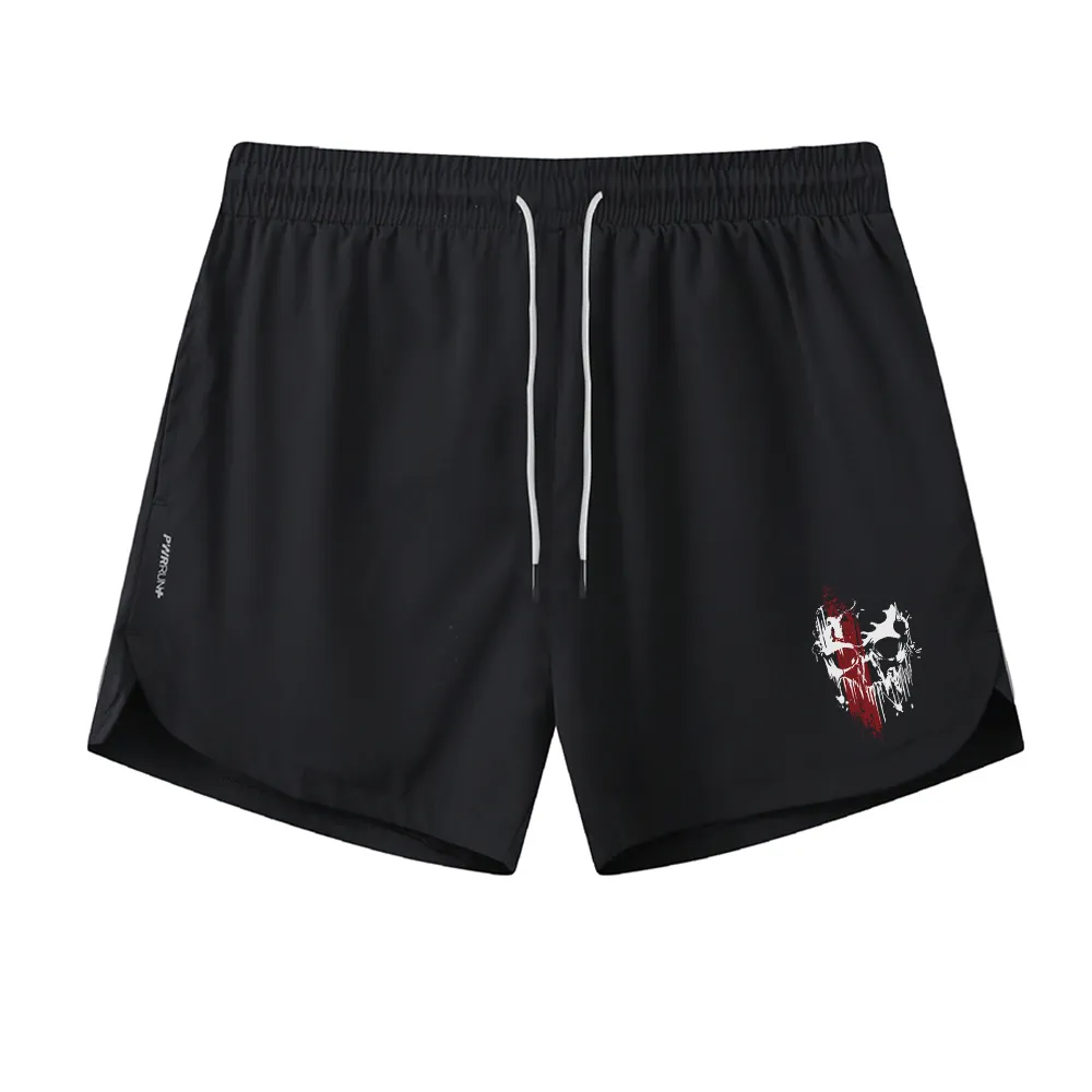 Men's Quick Dry Skull Graphic Shorts
