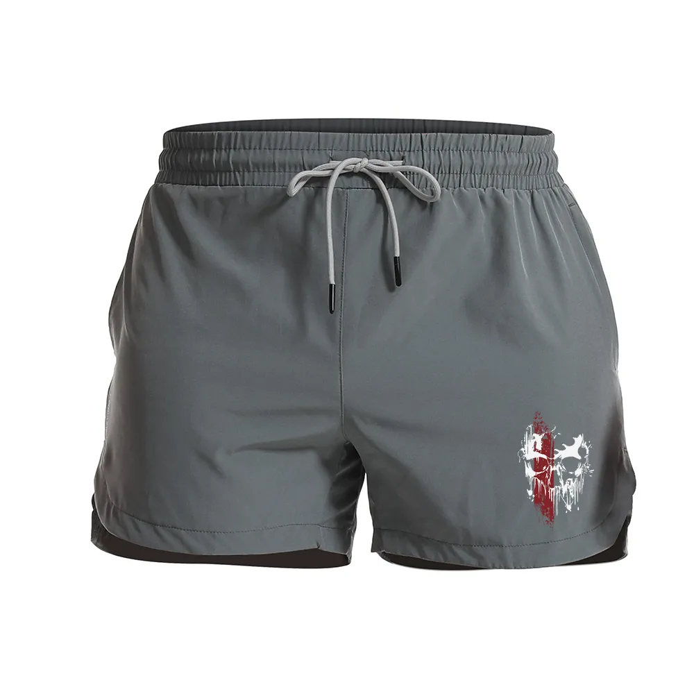 Men's Quick Dry Skull Graphic Shorts
