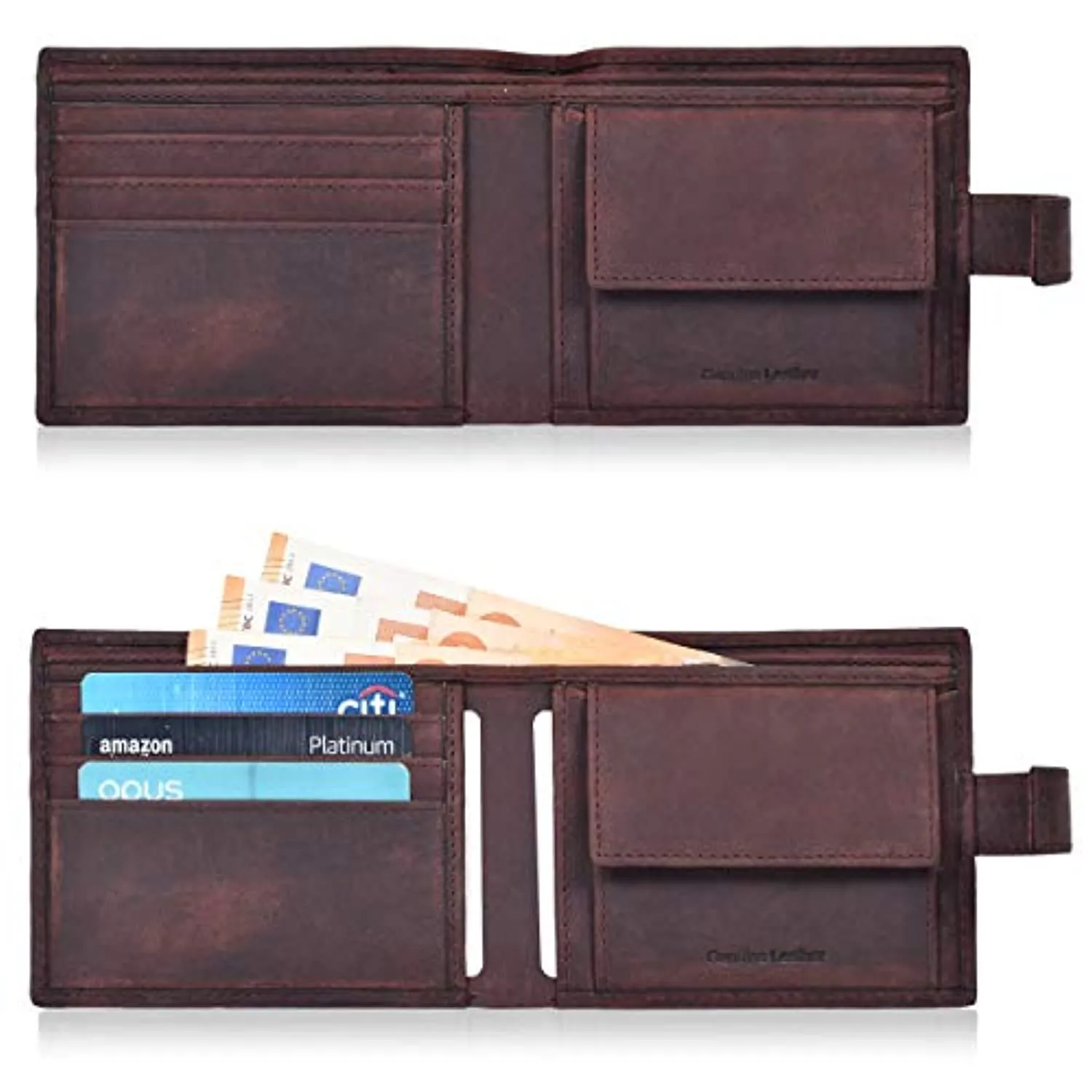 Mens RFID Protected Slim Purse Wallet with Coin Pocket