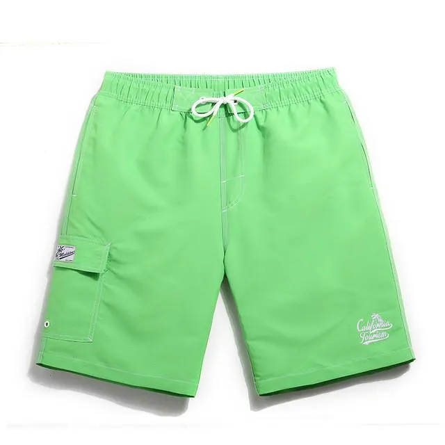 Men's Solid Board Shorts, Quick Dry In 6 Colors