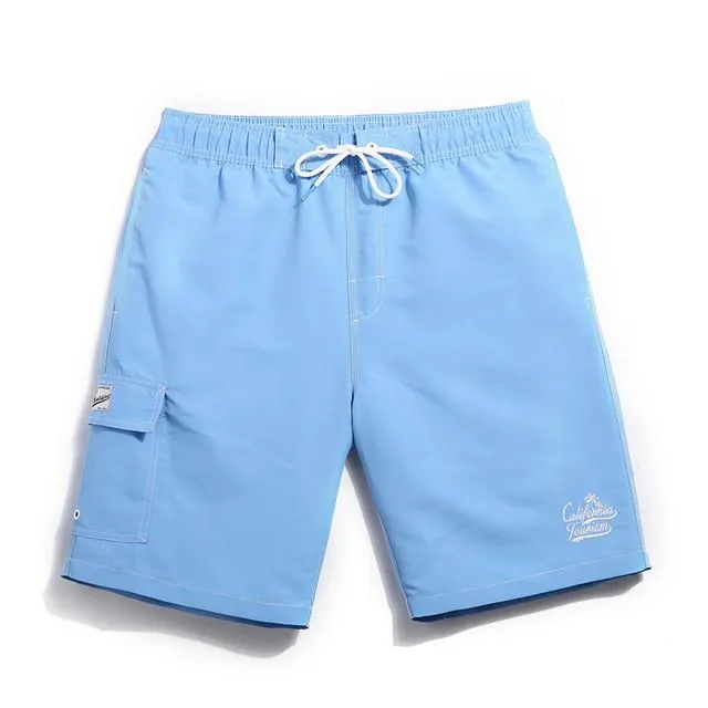 Men's Solid Board Shorts, Quick Dry In 6 Colors