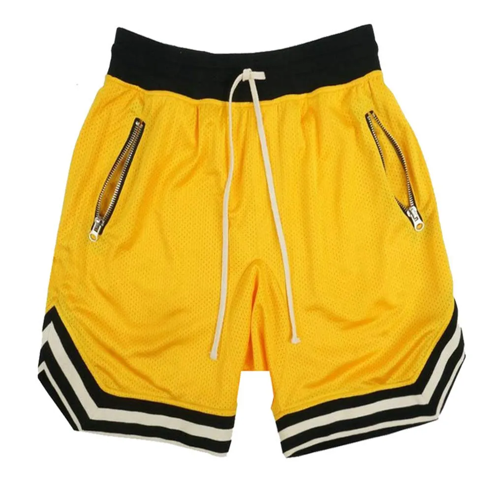 Mens Workout Training Shorts with Zipper Pocket