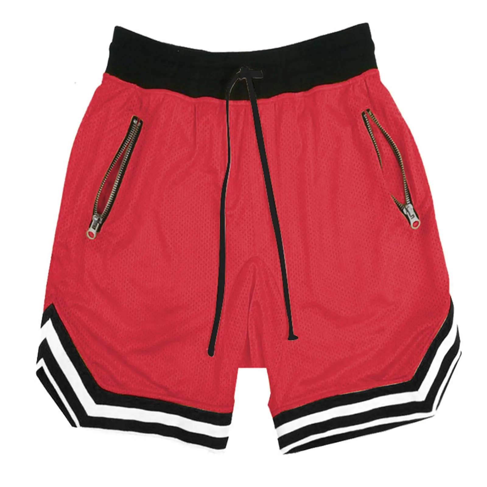 Mens Workout Training Shorts with Zipper Pocket