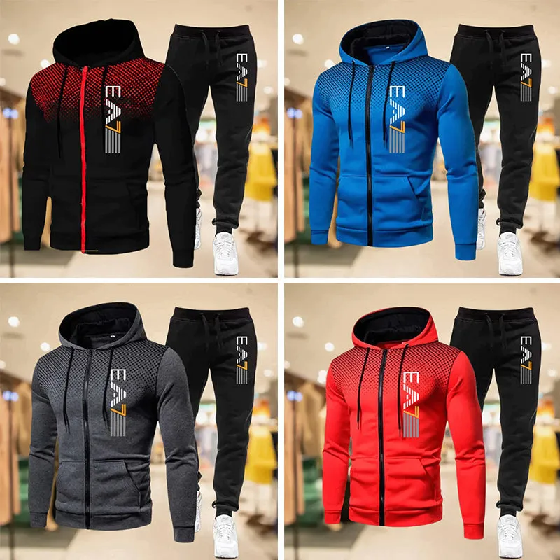 Men's Zip Hoodie Sweatpants Set