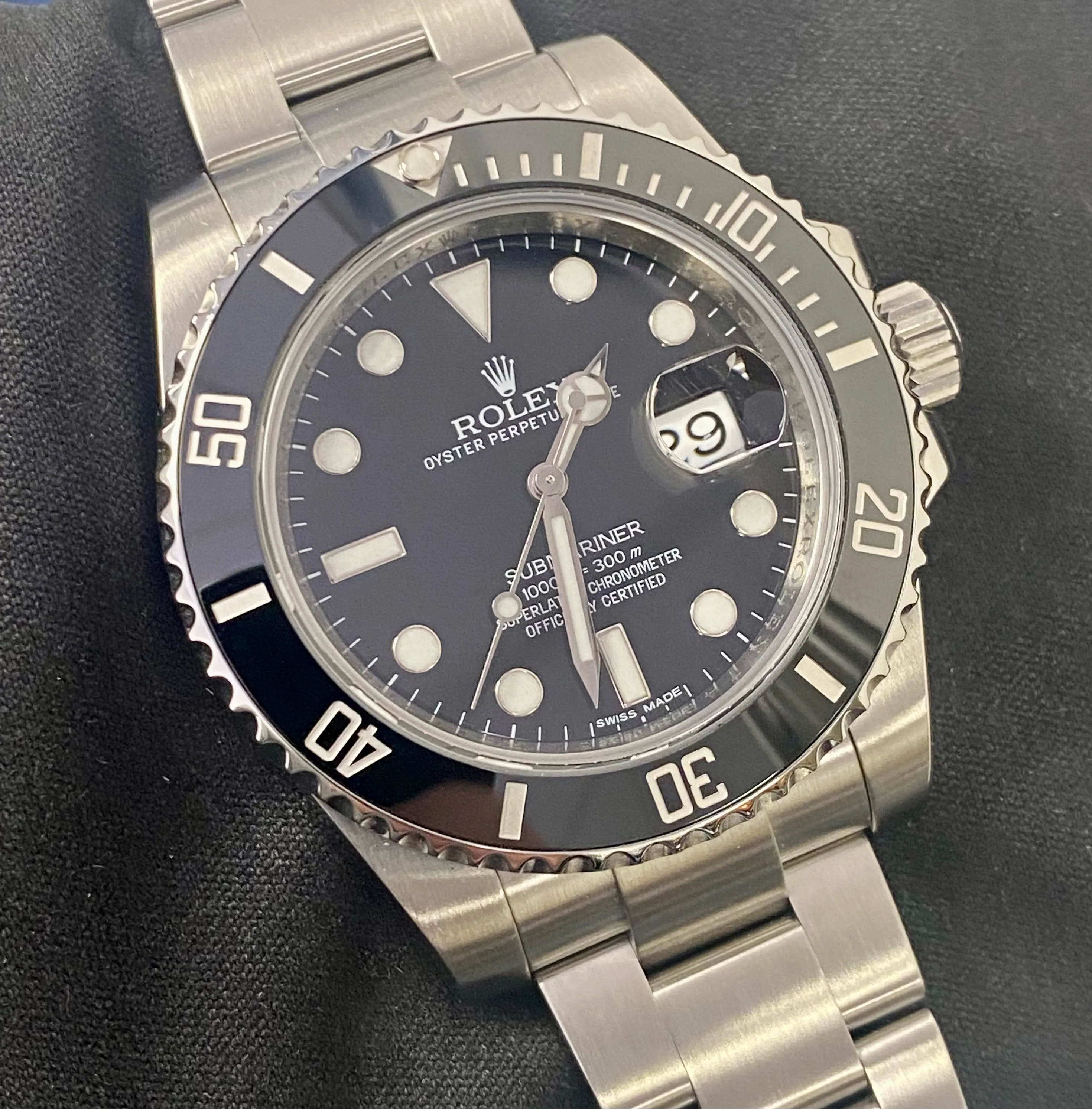 MINT 2014 Rolex Submariner Date 116610LN Stainless Black Ceramic 40mm B P Watch