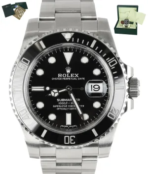MINT 2014 Rolex Submariner Date 116610LN Stainless Black Ceramic 40mm B P Watch