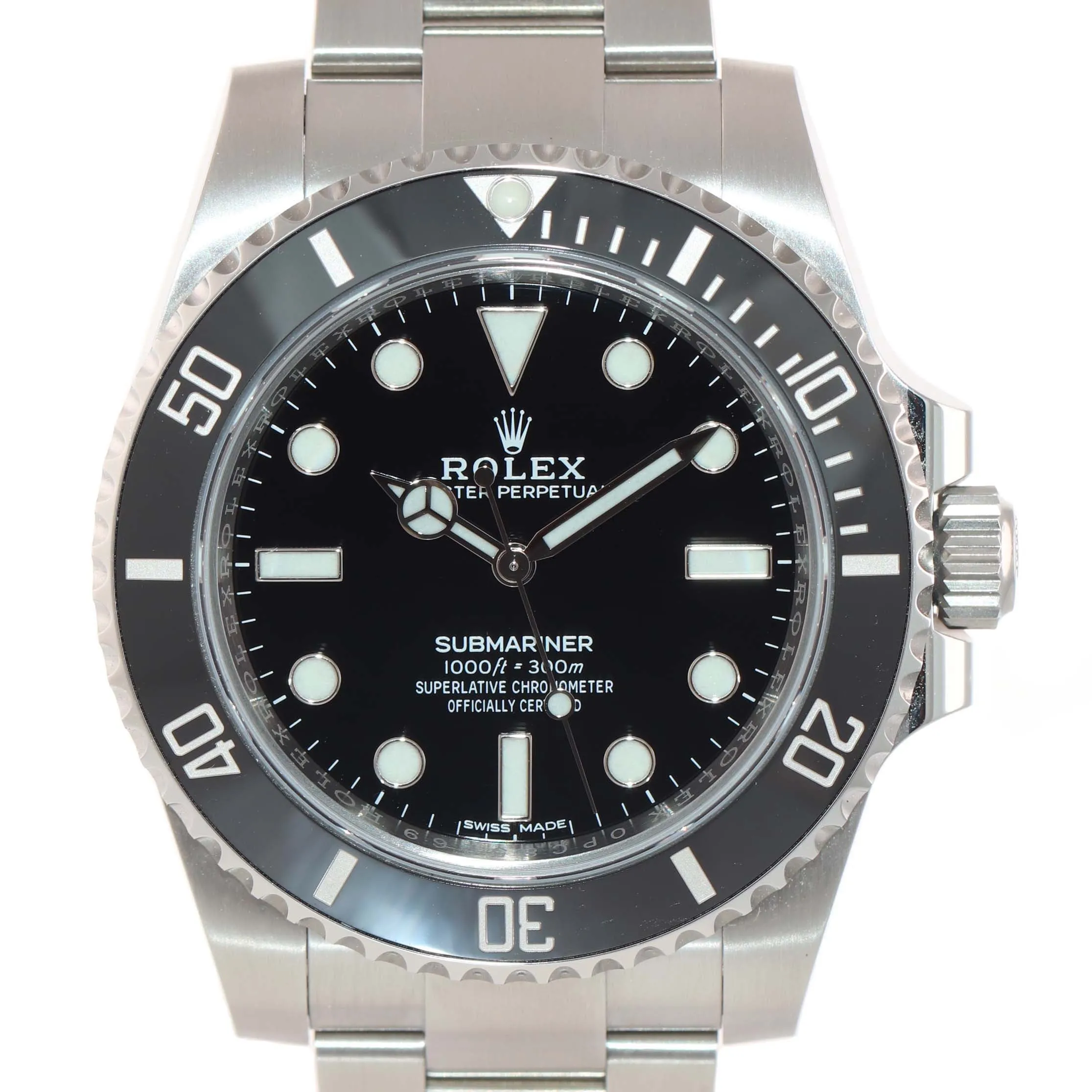 MINT 2015 PAPERS Rolex Submariner No-Date 114060 Steel Black Ceramic Watch Box