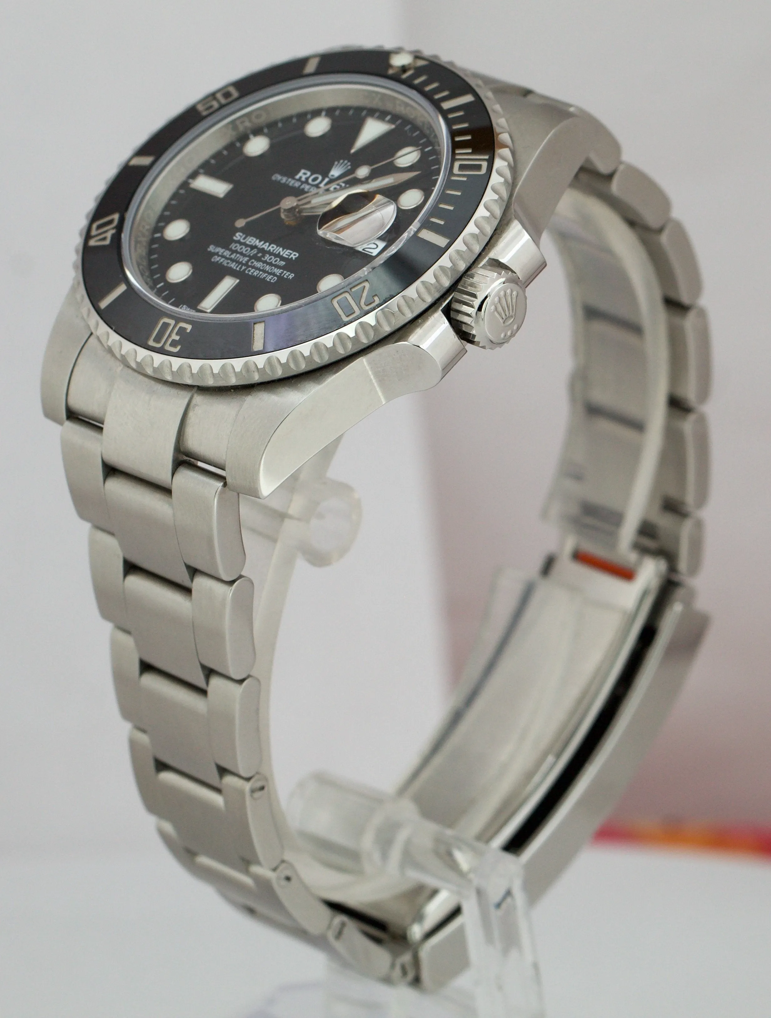 MINT 2015 Rolex Submariner Date 40mm Stainless Black Ceramic 116610 LN Watch B P