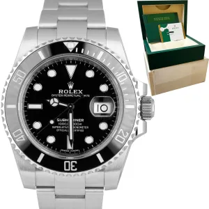MINT 2015 Rolex Submariner Date 40mm Stainless Black Ceramic 116610 LN Watch B P