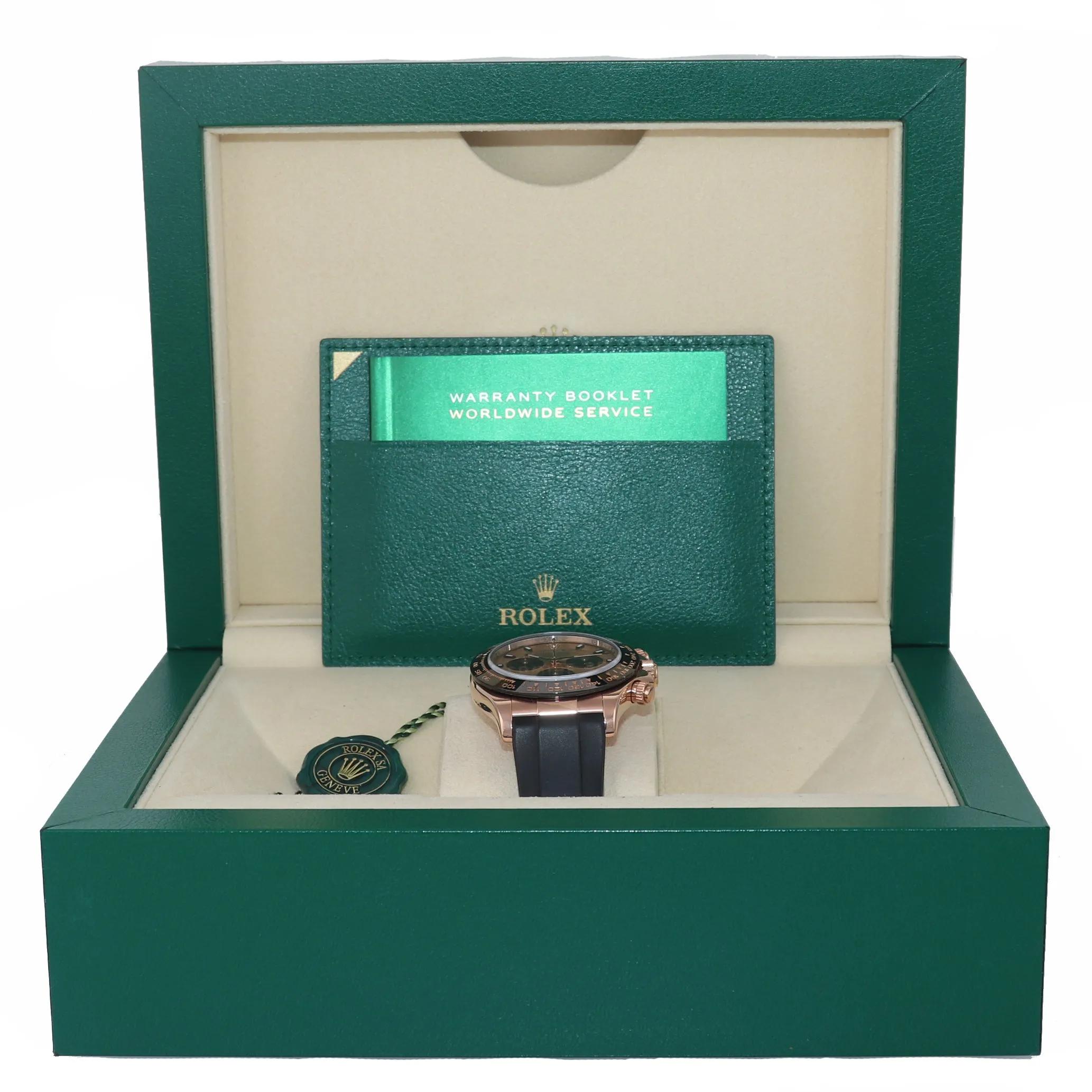 MINT 2016 Rolex Daytona Ceramic 116515LN Rose Gold 40mm Rubber Watch Box